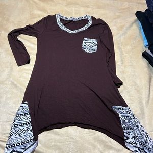 Brown/atzec dress shirt